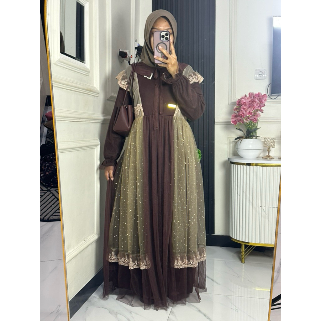 Gamis Anggun Terbaru // Gamis Burkat premium mewah dan elegan terbaru nyaman dipakai