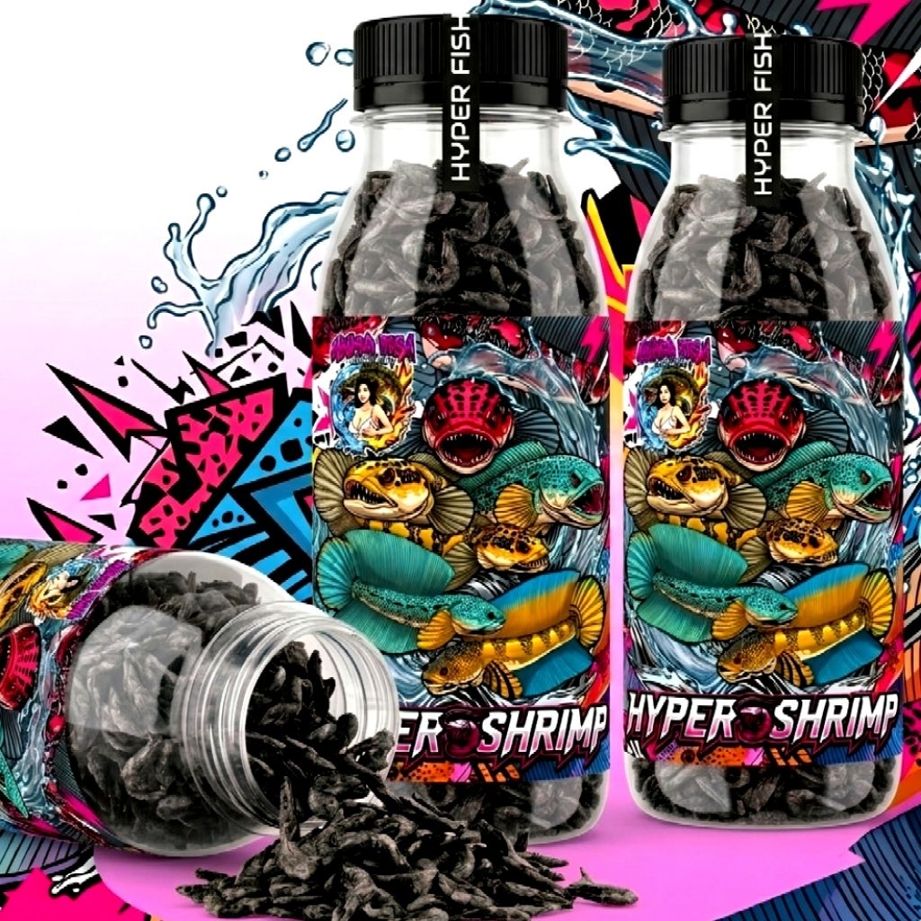 HYPER SHRIMP BLACK UDANG KERING PAKAN CHANNA MARU ASIATICA LIMBATA