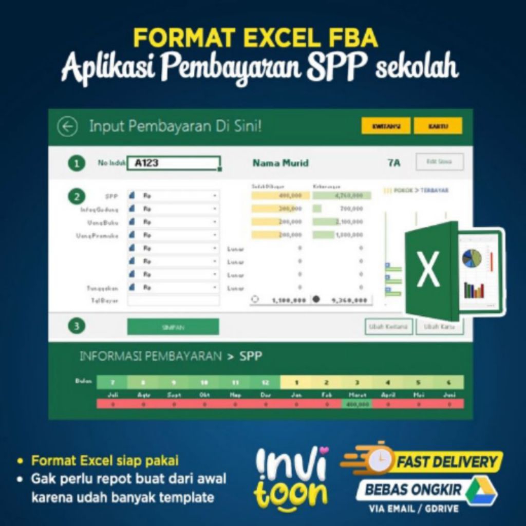 Aplikasi Excel Pembayaran SPP Sekolah