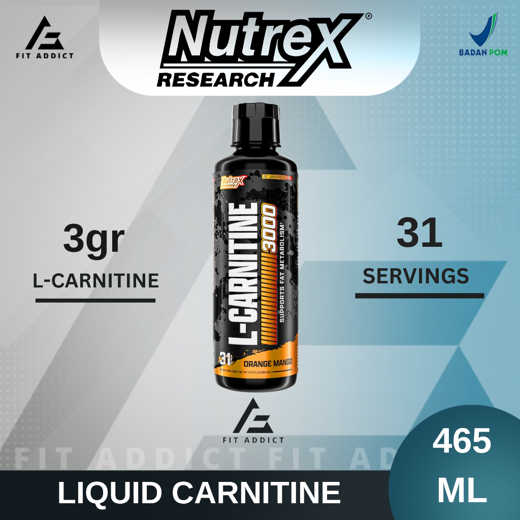 Nutrex Research L-Carnitine 3000mg 31 Servings Liquid Carnitine 465ml