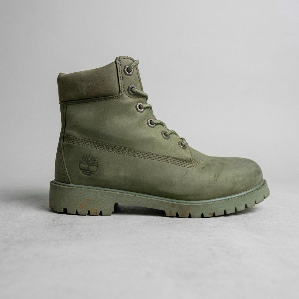 Timberland Premium Boots Olive Size 38 Original Sepatu Kulit Waterproof Wanita Kondisi Solid