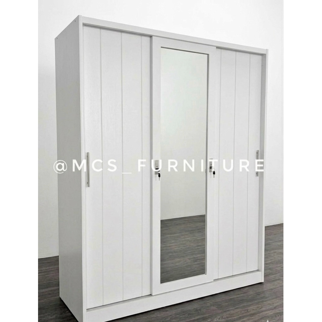 Lemari Besi Baju Pakaian Sliding 4 Pintu Mebel Furniture Semarang