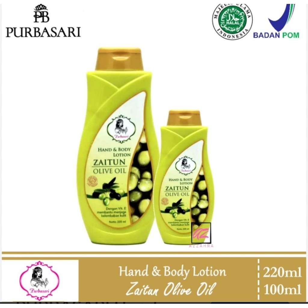 Purbasari Hand & Body Lotion Zaitun Olive Oil || hand body lotion tin & kurma