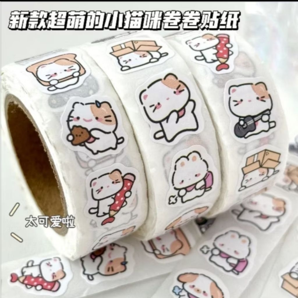 50pcs Sticker Cute Kitty, Cute Cat Sticker, Stiker kucing lucu, Mini Sticker, Cute Mini Sticker