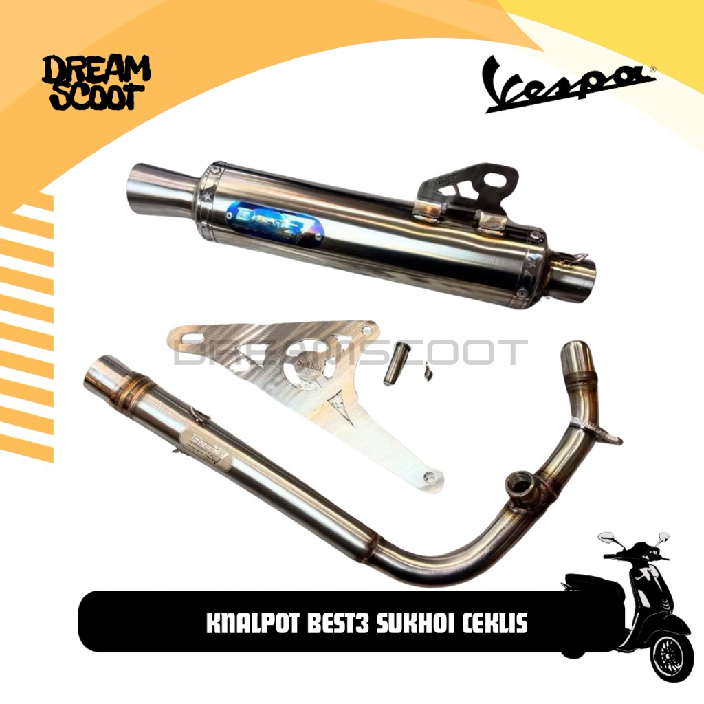 Knalpot best 3 Sukhoi Inlet 38 Vespa Matic Vespa Sprint Vespa Primavera Vespa S Vespa LX Vespa Matic
