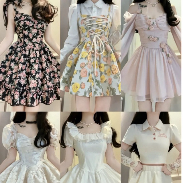 [VOL.2]COD•ATASAN Dress Lengan pendek panjang BKK-tunik Korean Vintage•80s 90s•grunge alt•fairycore•