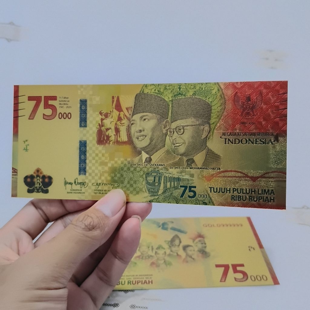 Souvenir 75000 Upk Berbahan Gold Foil