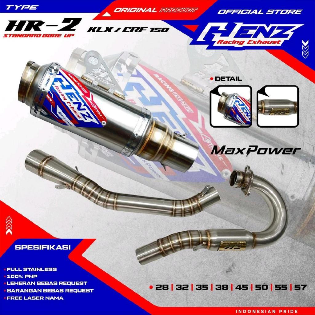 Kenalpot Leher atas KLX/DTRACKER HR-2 Henz racing Exhaust