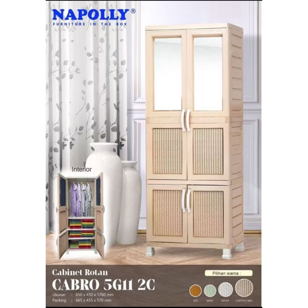 Lamari Napolly gantung CABRO 5G11-2C Mint tinggi 176 cm warna tanyakan dulu