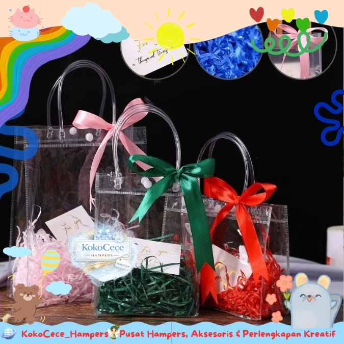 Goodie Bag Transparan Kancing Goodie Bag PVC Transparan Hampers Bag KC