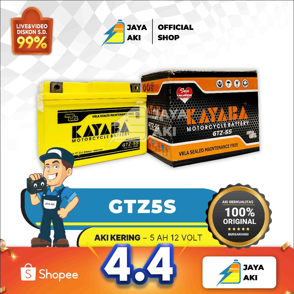 Aki Motor Beat FI Beat Karbu KAYABA GTZ5S Aki Kering