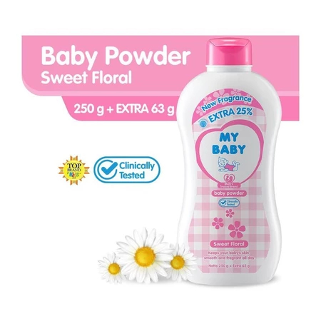 Bedak My Baby Powder Sweet Floral White Kemasan Botol Isi 250 Gram Bedak Bayi Anak