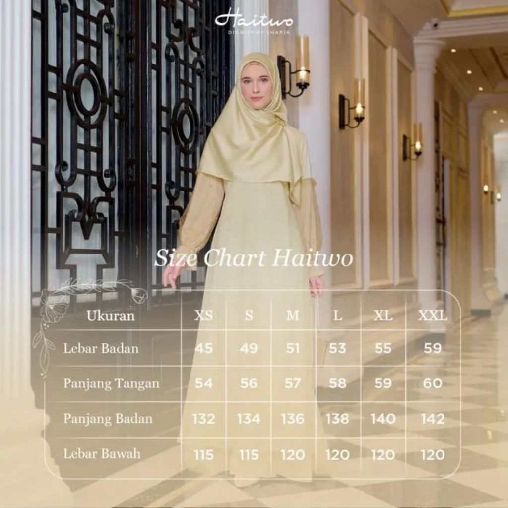 Haitwo Emerald 009 Vanilla | gamis dewasa | set hijab