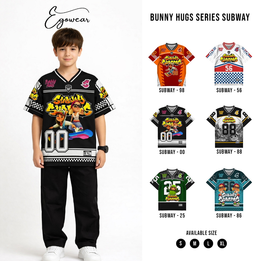 EGOWEAR Jersey Anak Bahan Dryfit Brazil / Jersey Subway / Jersey Vintage