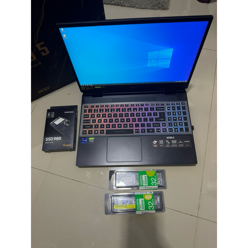 Acer Gaming Nitro 5, Prosesor I9 Gen 12900H, Ram 64GB DDR 5, VGA RTX 3060, SSD NVME M.2 1500GB