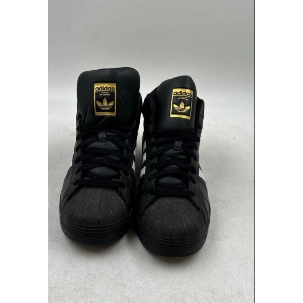 Adidas Mens Pro Model Black Leather Lace-Up Mid Top Sneaker Shoes Size US 10.5