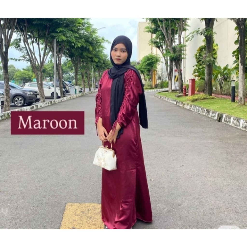 Silk Long Dress Slim Dress Serut Dress Kondangan Lebaran