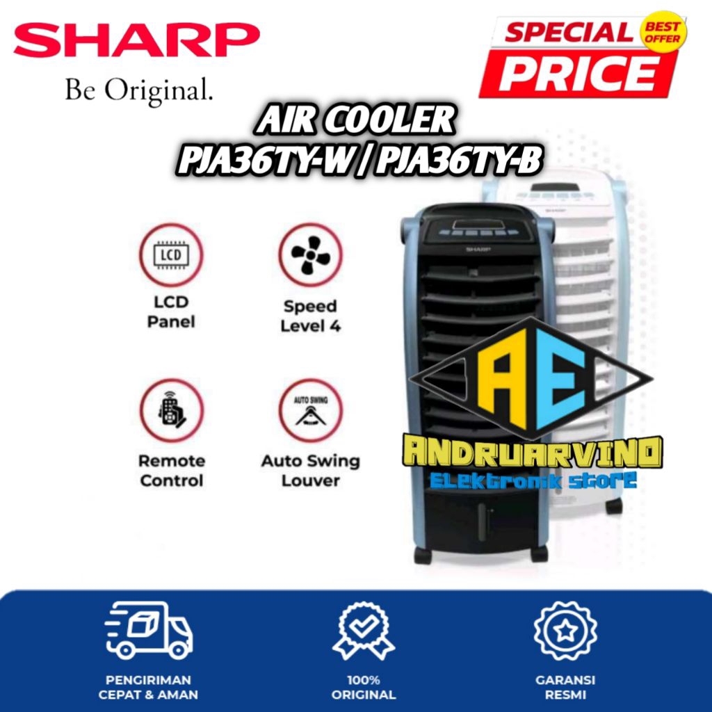 SHARP AIR COOLER PJ-A36TY-W | PJ-A36TY-B PENDINGIN RUANGAN PJA36TYW/B GARANSI RESMI