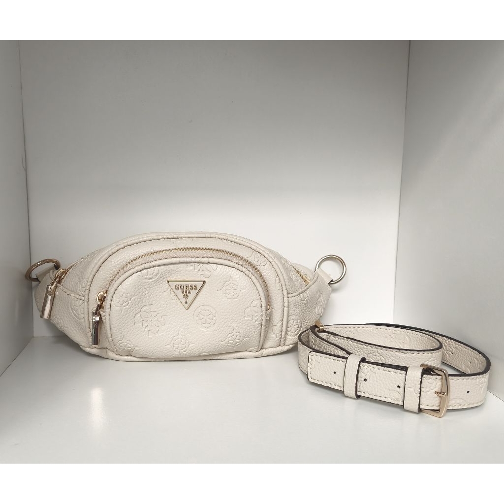 BU / PL  - GUESS Original - Waistbag Cresidia Travel / Bone (MINUS KIKIS BELAKANG)