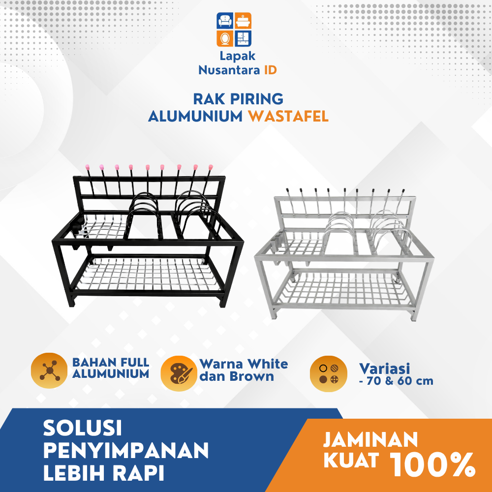 Rak Piring Wastafel Aluminium Steel Rak Cuci Piring Wastafel Rak Dapur Rak Piring Gantung Penyimpana