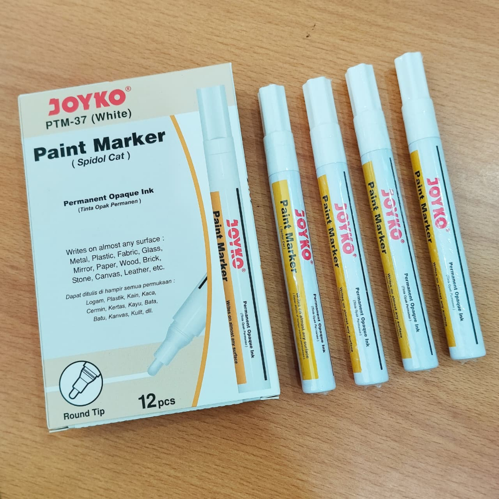 Spidol Joyko Paint Putih/JOYKO PAINT MARKER SPIDOL CAT PERMANEN PTM 37-44