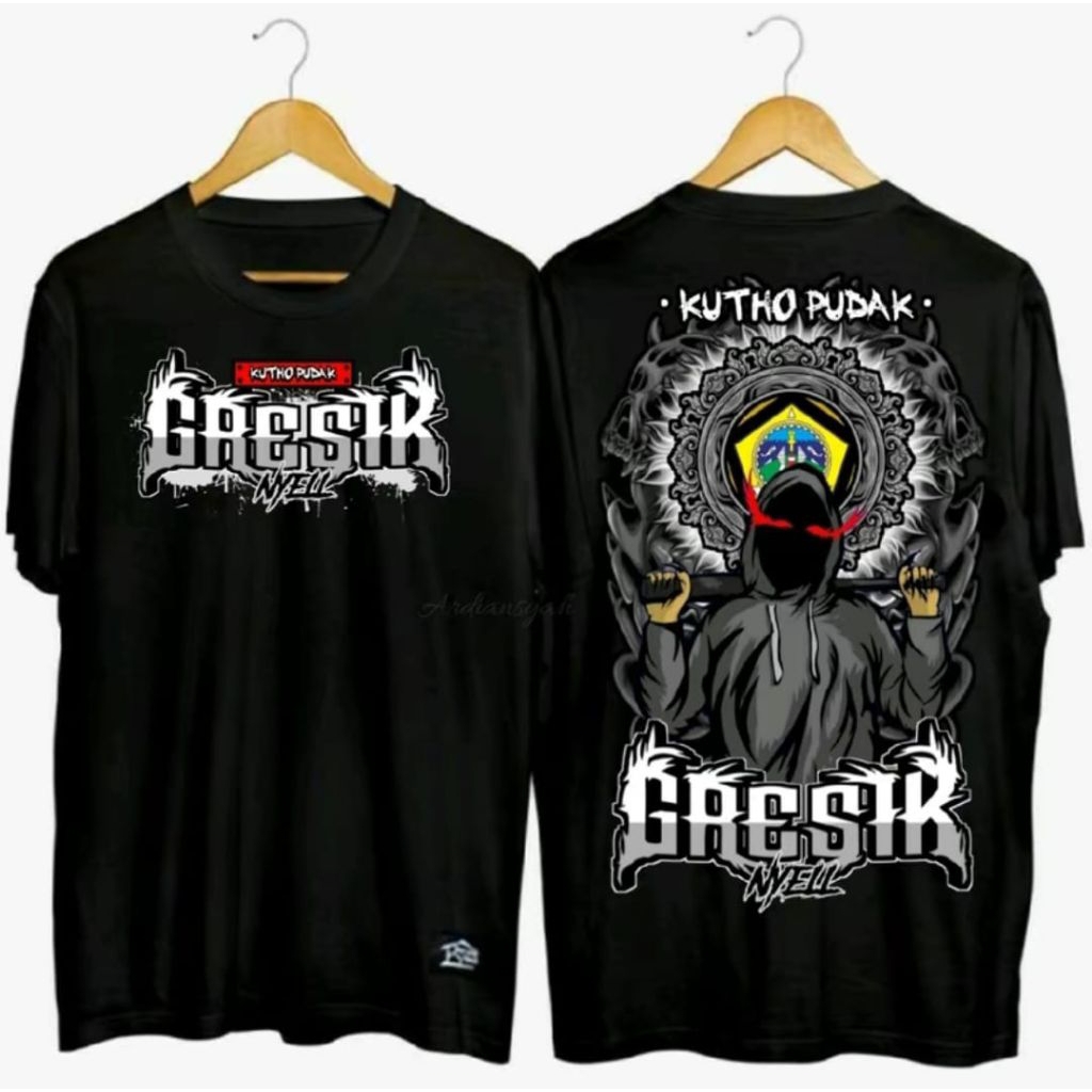 KAOS GRESIK NYELL KUTHO PUDAK MOTIF PUTIH