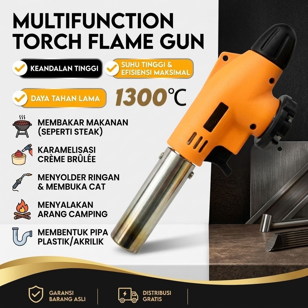 KEPALA GAS KALENG PORTABEL TORCH FLAME GUN ALAT PEMBAKAR MULTIFUNGSI