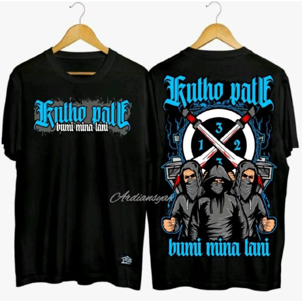 KAOS KUTHO PATI BUMI MINA TANI MOTIF BIRU PUTIH
