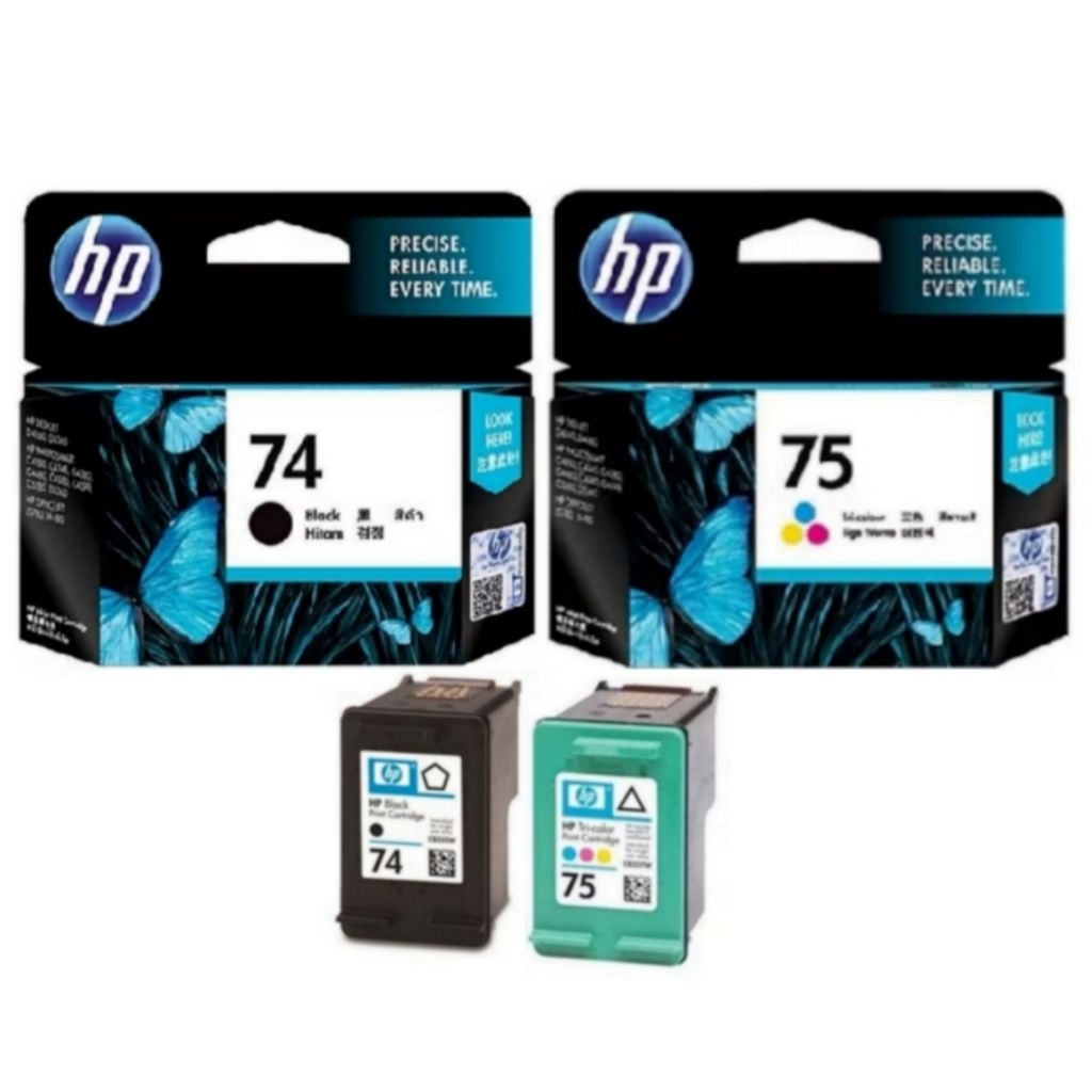 TINTA CARTRIDGE HP 74 BLACK & 75 COLOR ORIGINAL FOR Printer : HP Deskjet D4360,J5700,J5780,J6400,J64
