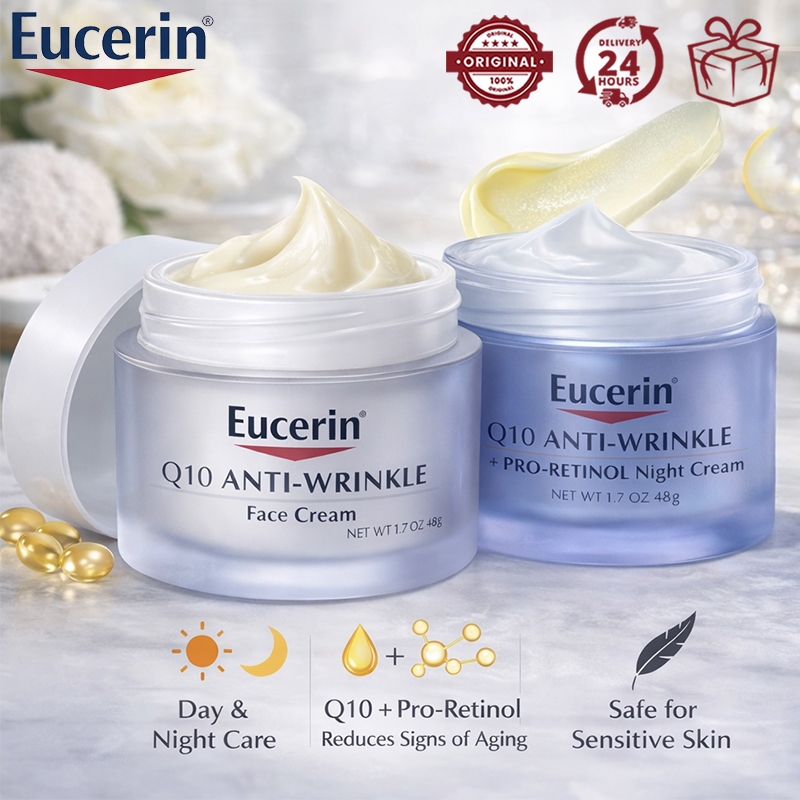 Eucerin Q10 Anti-Wrinkle Face Cream 48g / Q10 Anti-Wrinkle + Pro-Retinol Night Cream