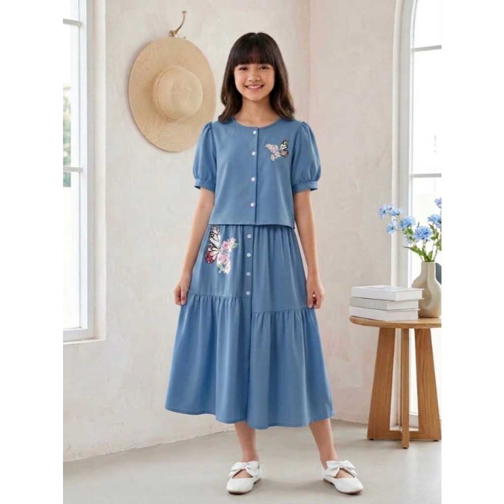 SHOFIA SET KIDS (7THN-15THN) ROK RAYON // SETELAN RAYON// ONE SET ROK ANAK REMAJA // SETELAN ANAK KE