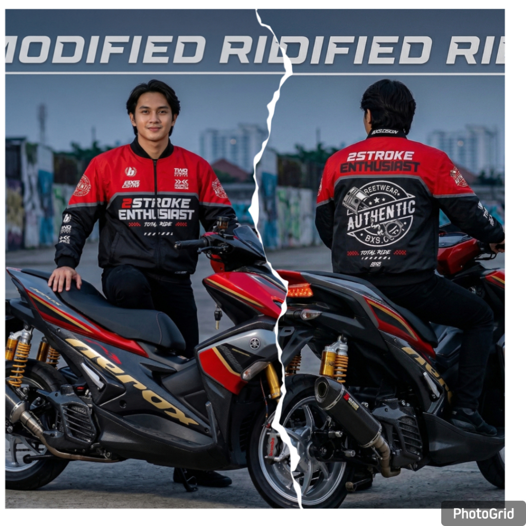 Jaket 2Stroke Racing Bahan Parasut Anti Air