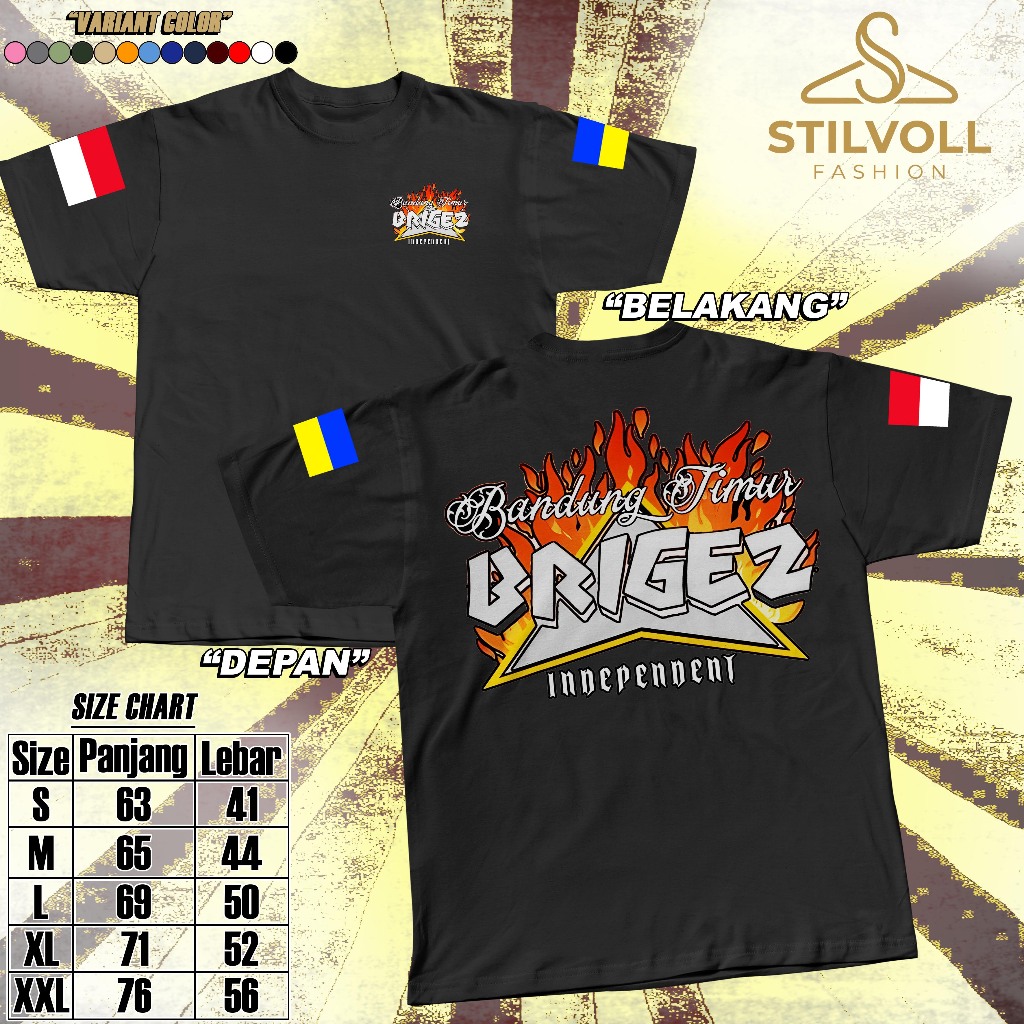 Kaos Brigez V8 | Tshirt Bandung Timur Independent | Baju Motor Pria Dan Wanita Dewasa Unisex