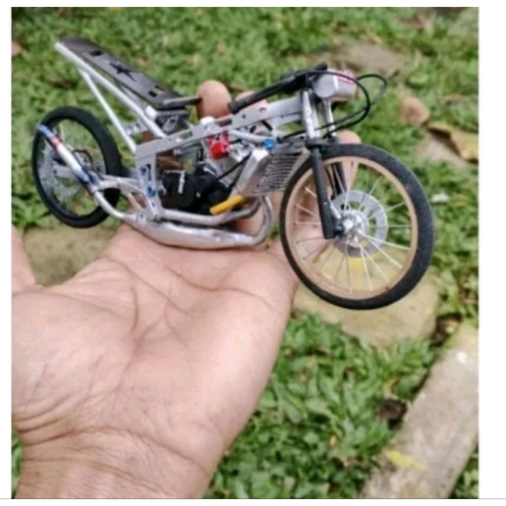 MINIATUR MOTOR DRAGBIKE TRONDOL KAWASAKI NINJA SS FULL RACING SUDAH DI RAKIT