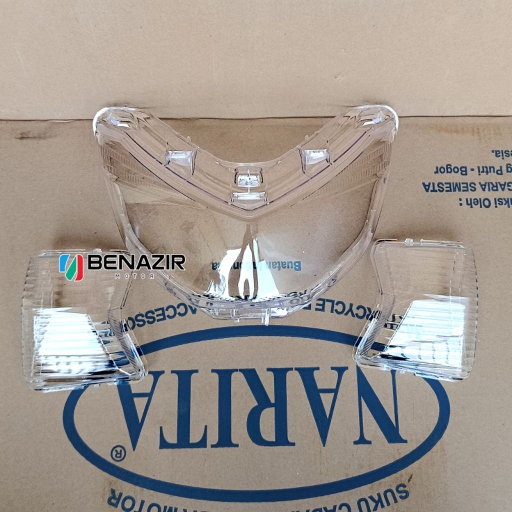 Kaca Mika Lampu Depan + Mika Lampu Sen Yamaha NMax Lama 2014–2019 – Merek Narita – Mika Tebal Presis