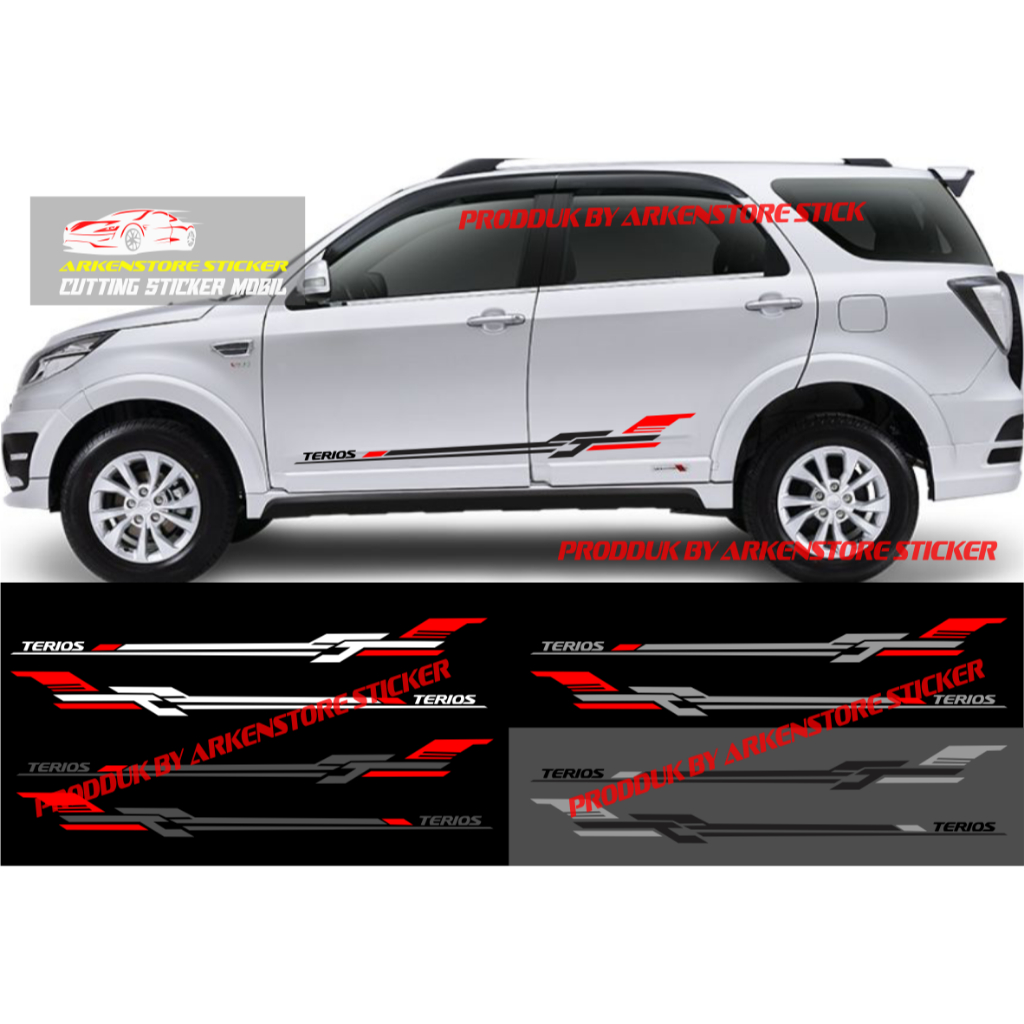 Stiker mobil terios sticker cutting stiker list sporty mobil daihatsu terios