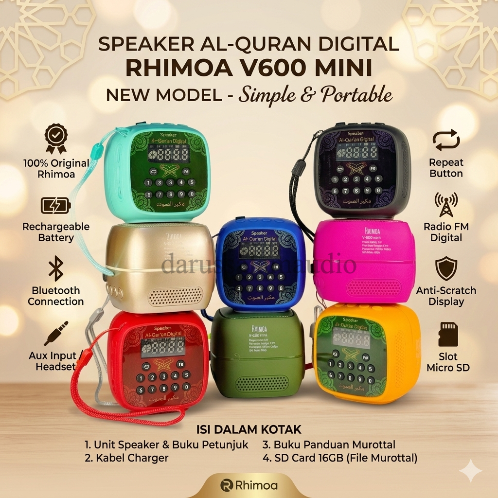 Speaker Murotal Al-Quran Rhimoa V600 Mini