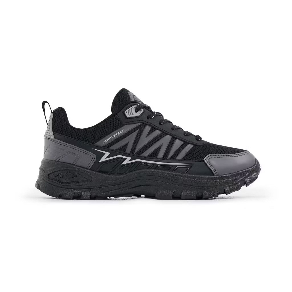 Aerostreet Trex Outdoor Shoes Unisex Hitam/Hitam/Abu sepatu Boots Pria Wanita Sporty Aktivitas trekk