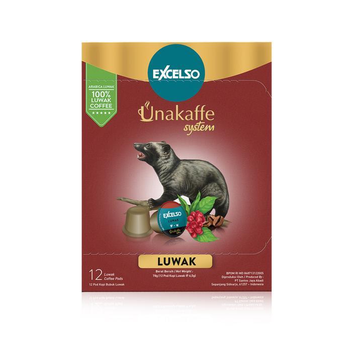 Excelso Unakaffe Kopi Kapsul Luwak (12 Pod / 6,5 Gram) - Kapsul Excelso Unakaffe Luwak - SURABAYA