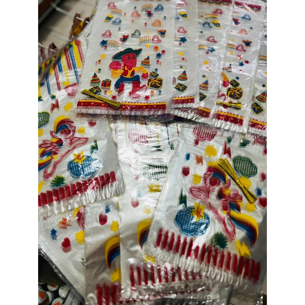 PLASTIK OPP HAMPERS ULANG TAHUN/PLASTIK SNACK ULANG TAHUN (18X36cm)