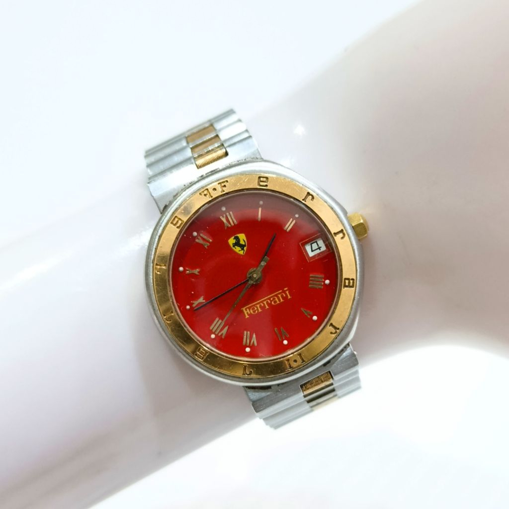 Jam Cartier Ferrari Formula Vintage Red Dial Quartz Watch Wanita Mewah Luxury Bekas Second Preloved