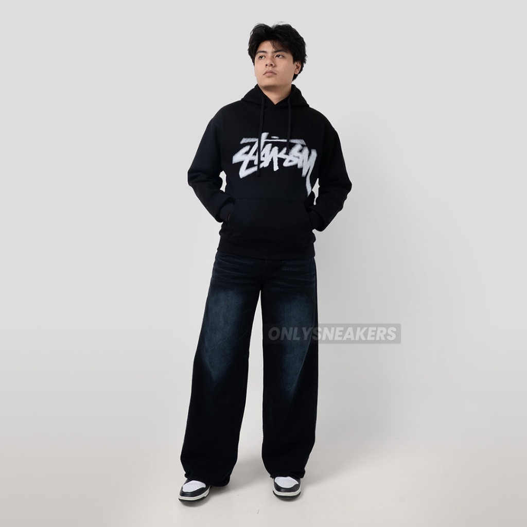 STUSSY DIZZY STOCK BLACK HOODIE