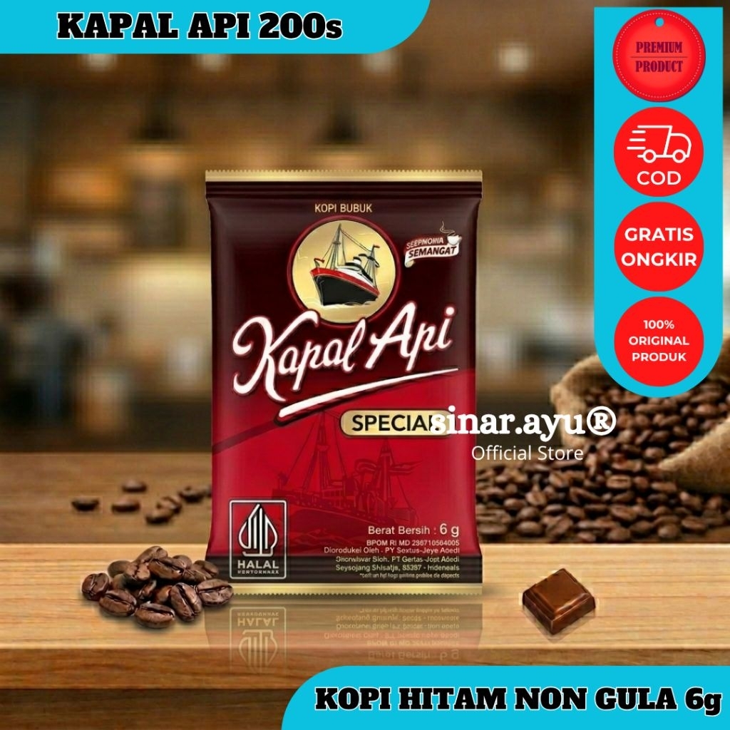 KOPI KAPAL API SPECIAL MINI 6G 1 DUS KOPI HITAM KAPAL API 200 PCS