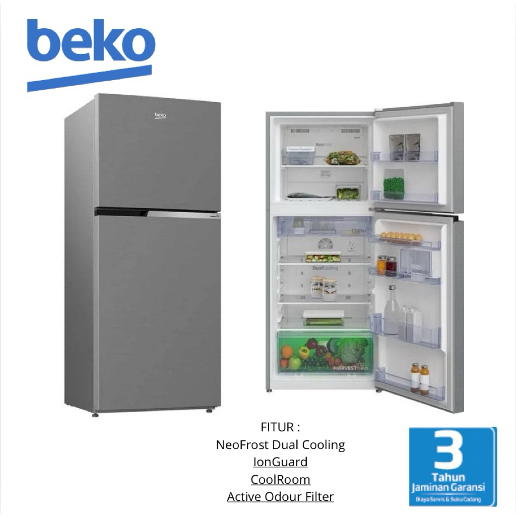 KULKAS BEKO 2 PINTU RDNT371I50S NEOFROST DUAL COOLING