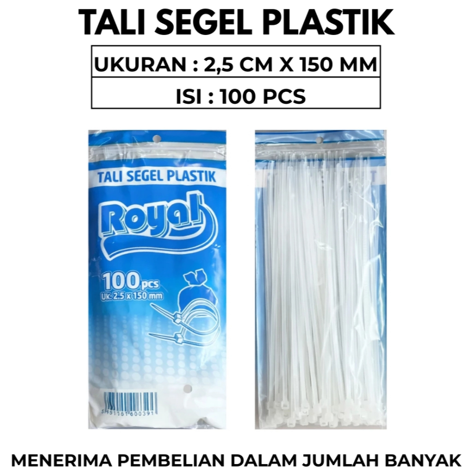 Tali Segel Plastik Royal 2,5x 100mm 150mm isi 100 pcs kabel tie kabel ties kabel tis Tali Segel Plas