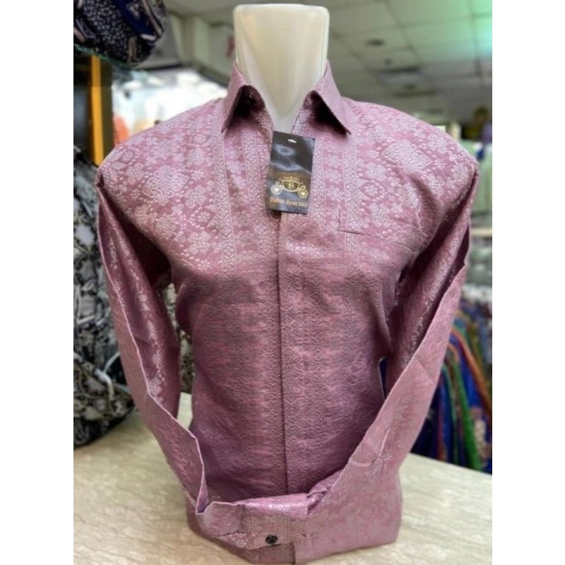 Kemeja Batik Pria Songket Palembang Premium dengan Furing