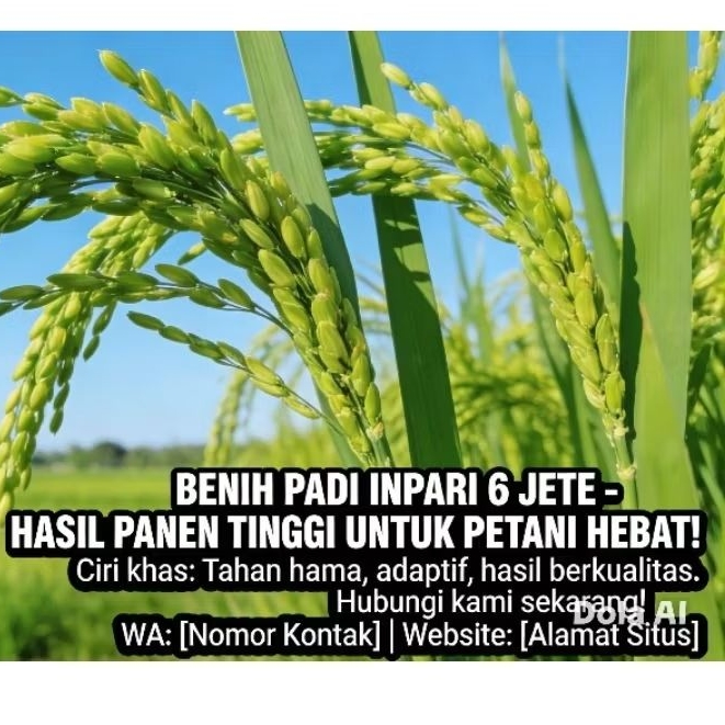 BIBIT PADI VARIETAS INPARI 6 JETE KEMASAN 1KG