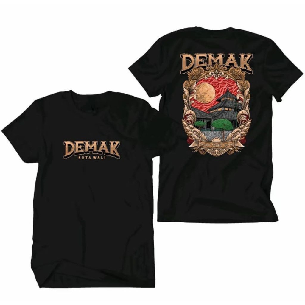 KAOS DEMAK KOTA WALI MOTIF COKLAT MARUN