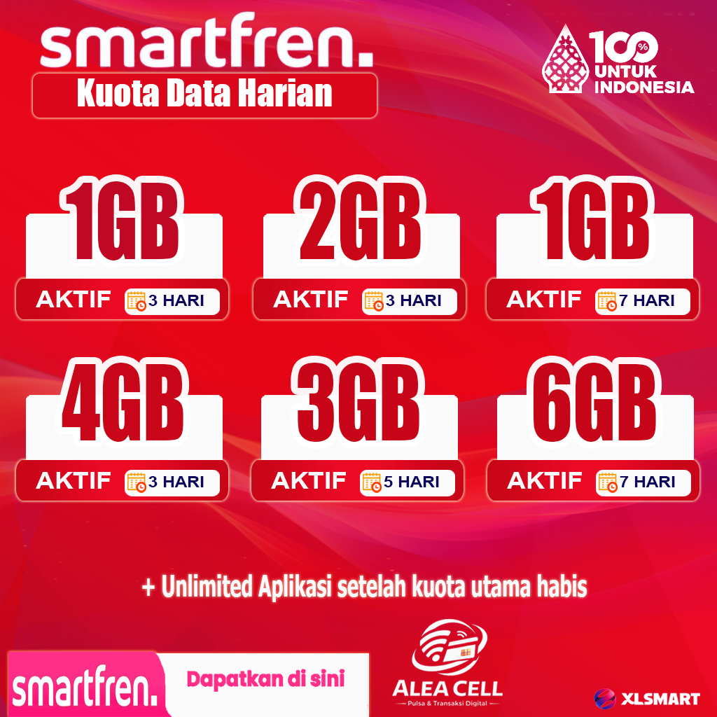 Kuota Smartfren Internet Harian 1GB, 3 Hari - Unlimited Nonstop, Gratis Nelpon