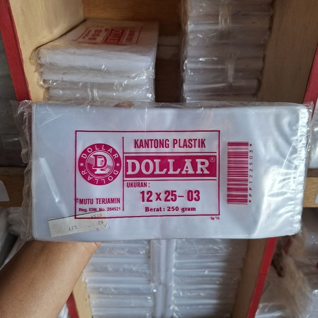 Kantong Plastik PP Dollar 0,03mm Ukuran 12x25, 12x30, 13x20 & 14x24